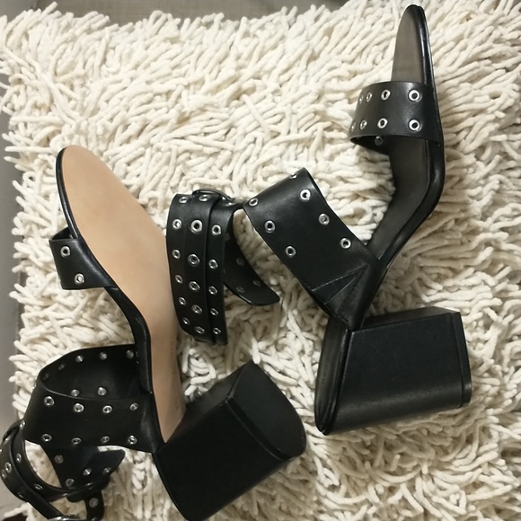 Rebecca Minkoff Black Leather Sandals - Picture 8 of 12